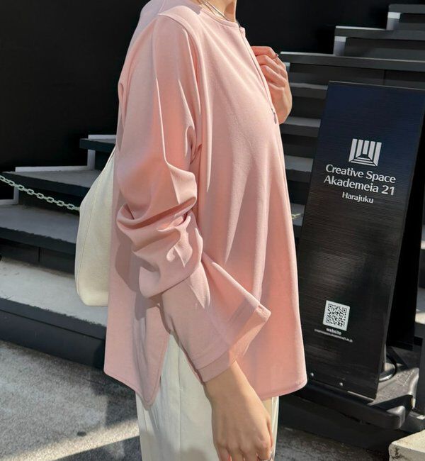  「袖シアー切替ジョーゼットロンT」|Tシャツ・カットソー|