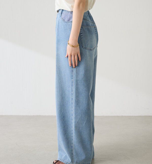  「【夏でも涼しいデニム】Q.anosライトオンスタックデニム」|デニム|