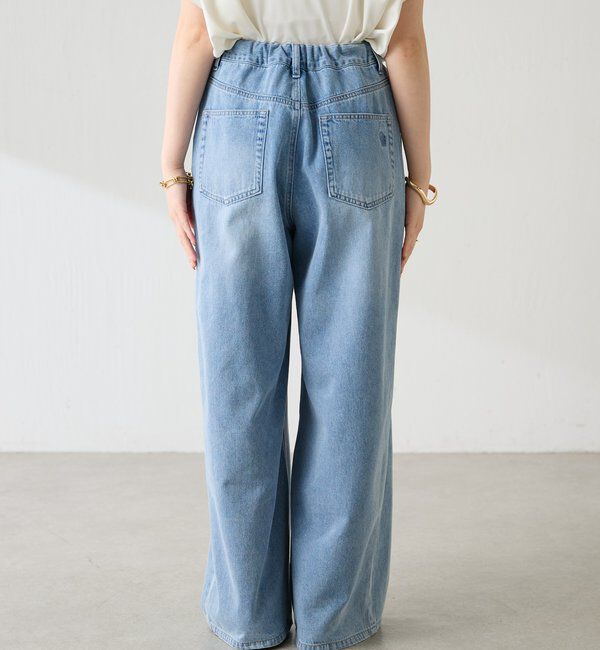  「【夏でも涼しいデニム】Q.anosライトオンスタックデニム」|デニム|