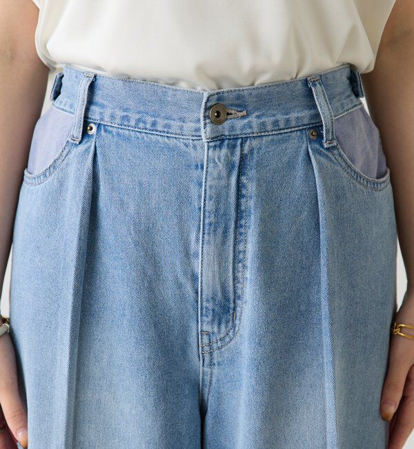  「【夏でも涼しいデニム】Q.anosライトオンスタックデニム」|デニム|