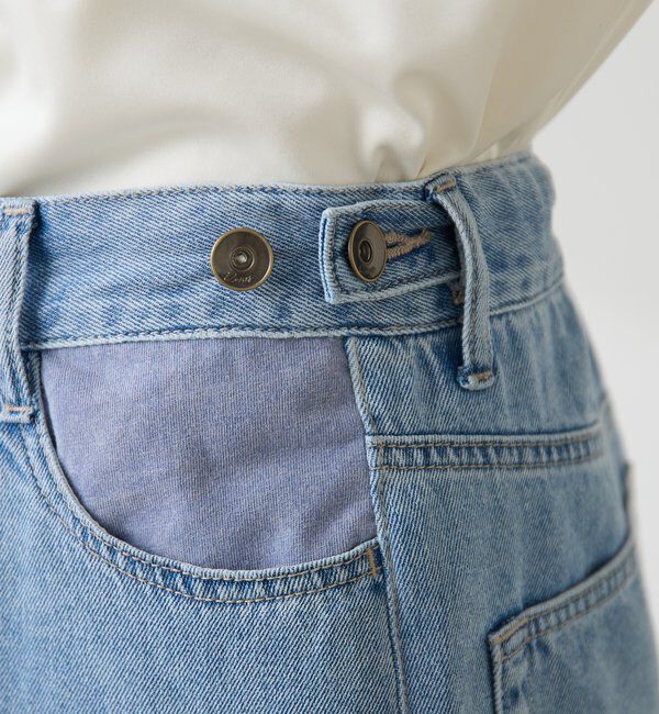  「【夏でも涼しいデニム】Q.anosライトオンスタックデニム」|デニム|