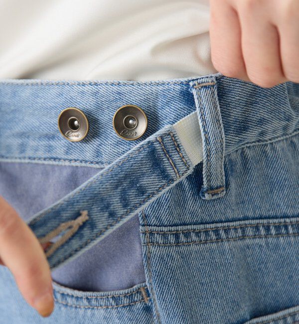  「【夏でも涼しいデニム】Q.anosライトオンスタックデニム」|デニム|