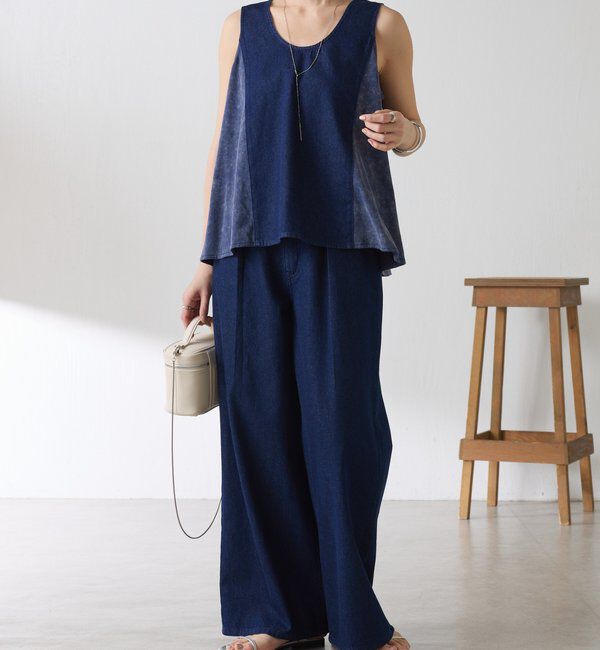  「【夏でも涼しいデニム】Q.anosライトオンスタックデニム」|デニム|