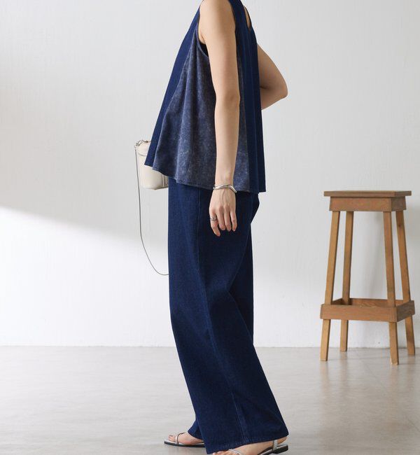  「【夏でも涼しいデニム】Q.anosライトオンスタックデニム」|デニム|