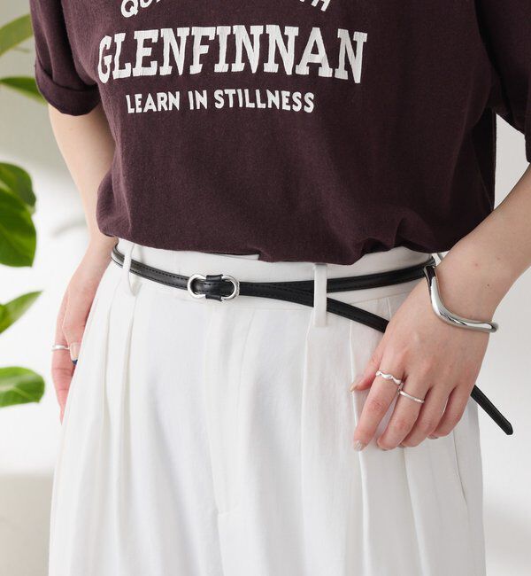  「【PAPILLONNER/パピヨネ】ノンホールレザーベルト」|ベルト|ブラック