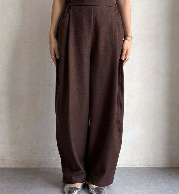  「【WEB限定】ウール調フロントタックイージーパンツ」|チノ|