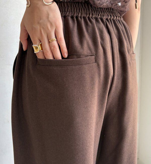  「【WEB限定】ウール調フロントタックイージーパンツ」|チノ|