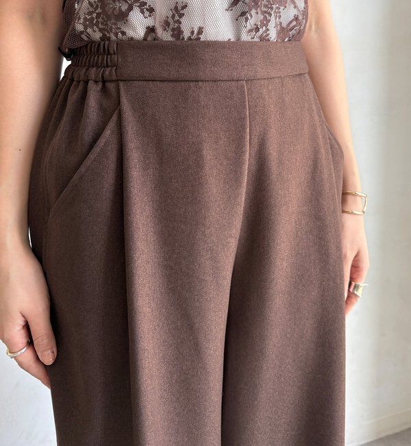 「【WEB限定】ウール調フロントタックイージーパンツ」|チノ|