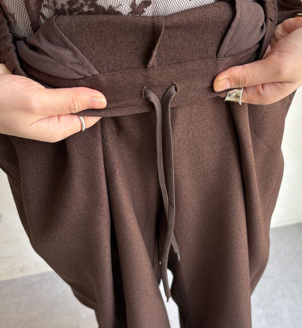  「【WEB限定】ウール調フロントタックイージーパンツ」|チノ|