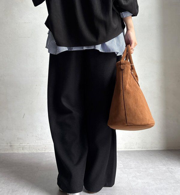  「【WEB限定】ウール調フロントタックイージーパンツ」|チノ|