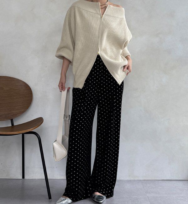  「【WEB限定】グリッタードットベロアパンツ」|チノ|