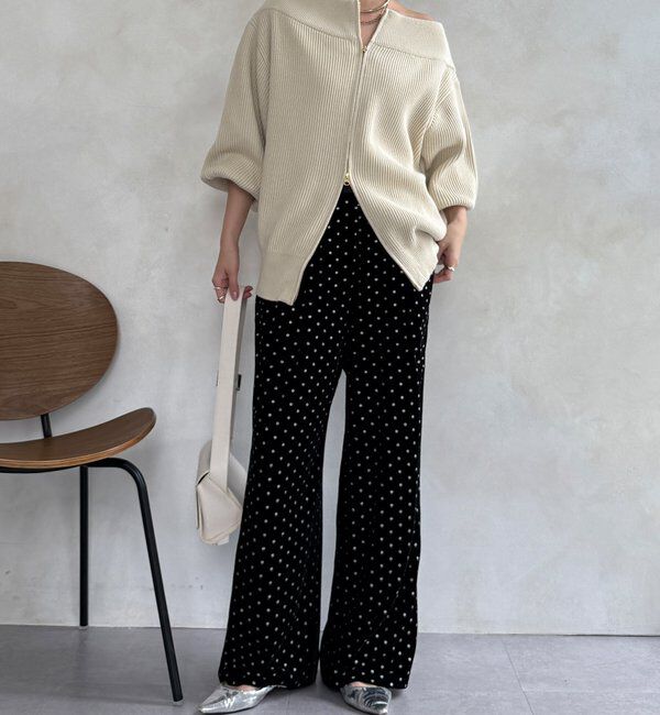  「【WEB限定】グリッタードットベロアパンツ」|チノ|