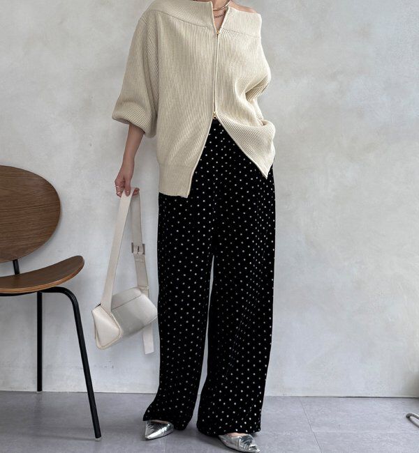  「【WEB限定】グリッタードットベロアパンツ」|チノ|