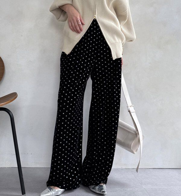  「【WEB限定】グリッタードットベロアパンツ」|チノ|