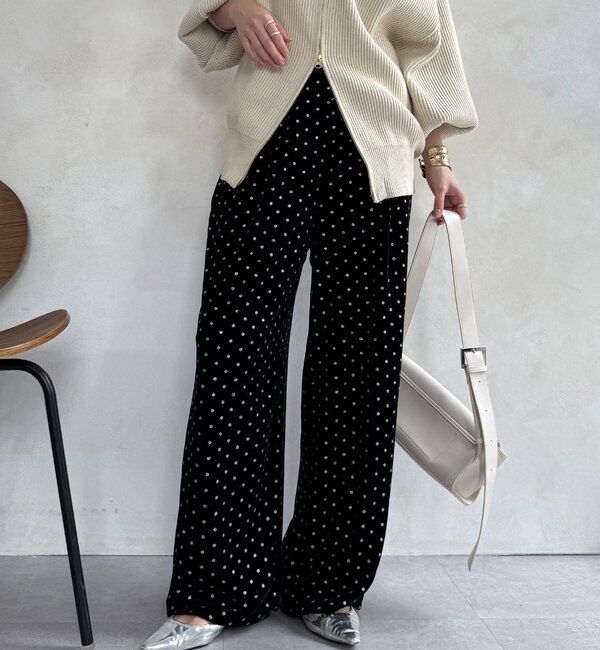  「【WEB限定】グリッタードットベロアパンツ」|チノ|