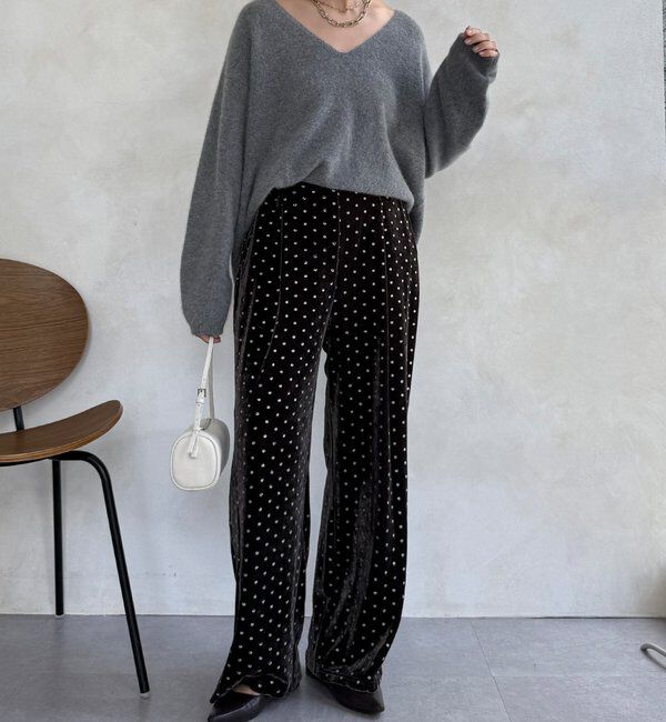  「【WEB限定】グリッタードットベロアパンツ」|チノ|