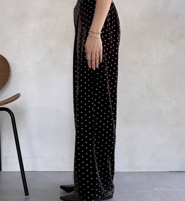  「【WEB限定】グリッタードットベロアパンツ」|チノ|