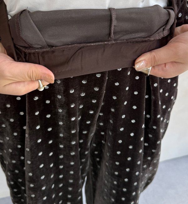 「【WEB限定】グリッタードットベロアパンツ」|チノ|