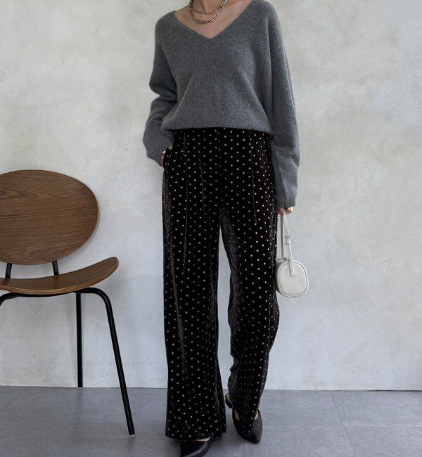  「【WEB限定】グリッタードットベロアパンツ」|チノ|