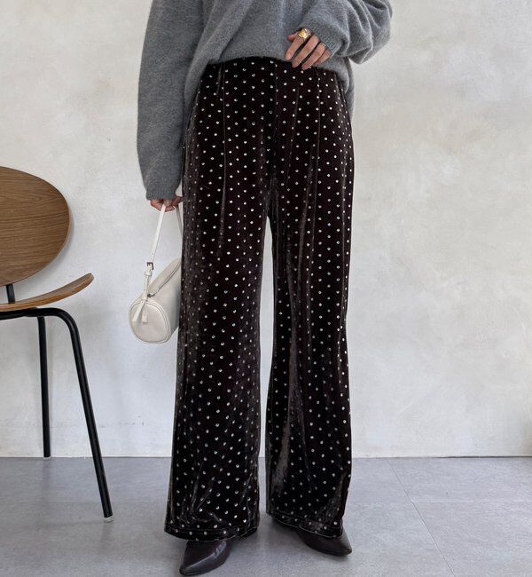  「【WEB限定】グリッタードットベロアパンツ」|チノ|