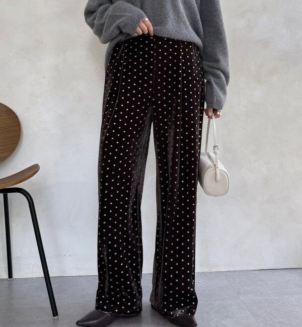  「【WEB限定】グリッタードットベロアパンツ」|チノ|