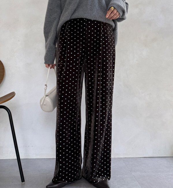  「【WEB限定】グリッタードットベロアパンツ」|チノ|