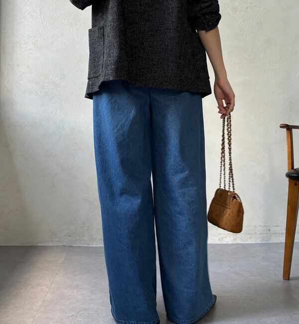  「【インフルエンサーOKOCHI企画】デニムタックイージーパンツ」|チノ|