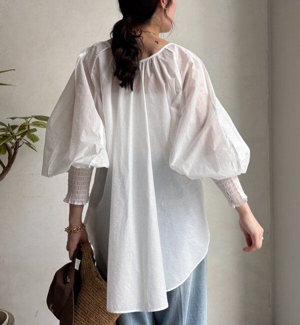  「シャーリングカフチュニックブラウス」|シャツ・ブラウス|