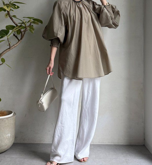  「シャーリングカフチュニックブラウス」|シャツ・ブラウス|