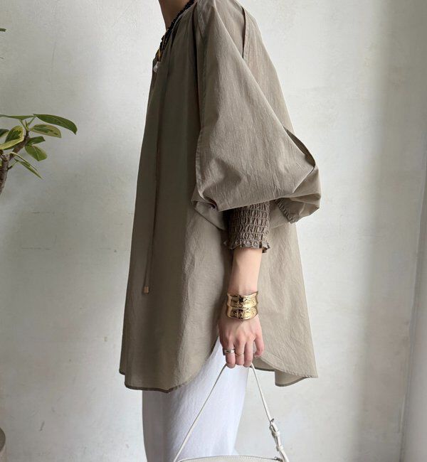  「シャーリングカフチュニックブラウス」|シャツ・ブラウス|