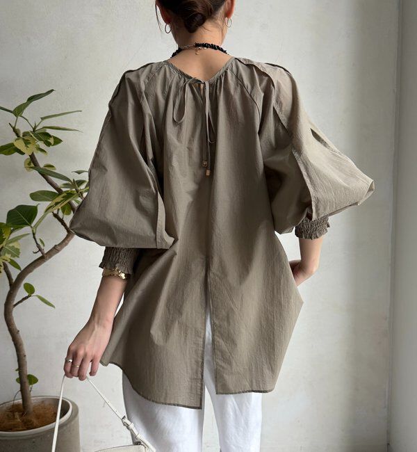  「シャーリングカフチュニックブラウス」|シャツ・ブラウス|