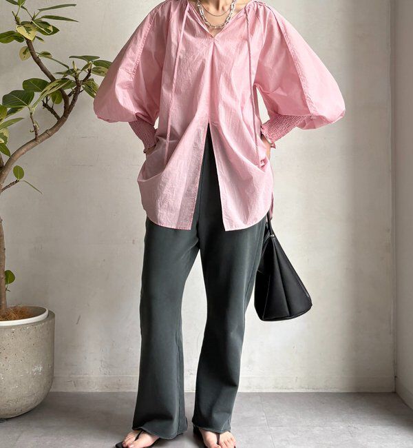  「シャーリングカフチュニックブラウス」|シャツ・ブラウス|