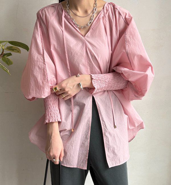  「シャーリングカフチュニックブラウス」|シャツ・ブラウス|