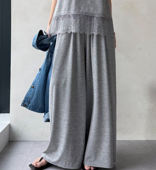  「【セットアップ可能】タックイージーワイドパンツ」|チノ|