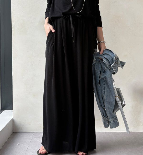  「【セットアップ可能】タックイージーワイドパンツ」|チノ|