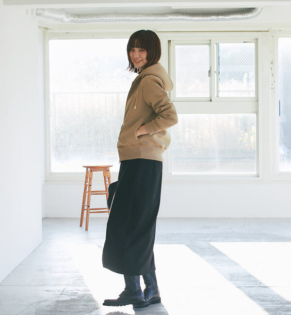  「【WEB限定/キレイめ上品】スポンジダンボールZIPパーカーカットソー」|パーカー|