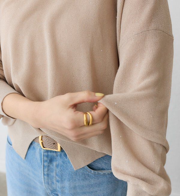  「【華やかな煌めき】ペーパースパングルニット」|ニット・セーター|