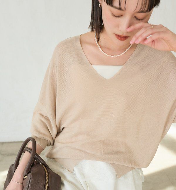  「【華やかな煌めき】ペーパースパングルニット」|ニット・セーター|