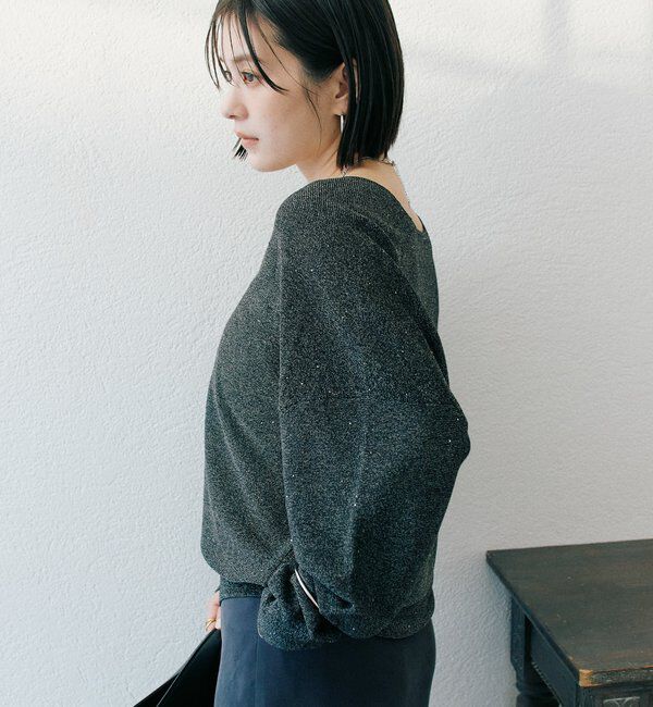  「【華やかな煌めき】ペーパースパングルニット」|ニット・セーター|