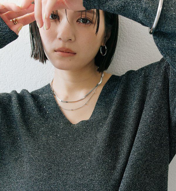  「【華やかな煌めき】ペーパースパングルニット」|ニット・セーター|