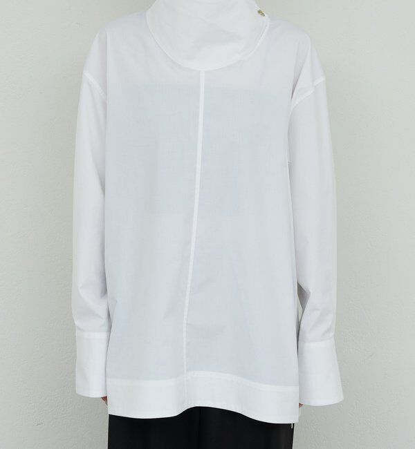  「【手洗い可】ハイネックコットンシャツ」|シャツ・ブラウス|