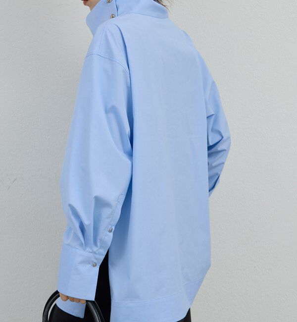  「【手洗い可】ハイネックコットンシャツ」|シャツ・ブラウス|