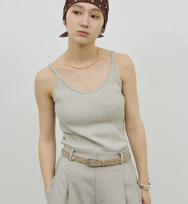  「【手洗い可】リブニットキャミソール」|ニット・セーター|ベージュ