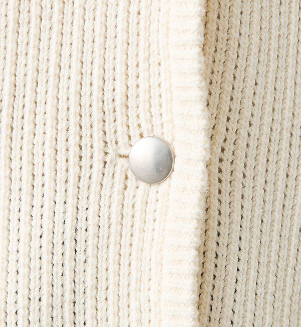  「ノーカラーニットジャケット」|カーディガン|