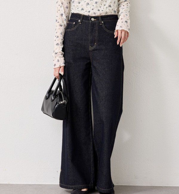  「裾スリットフレアデニム」|デニム|