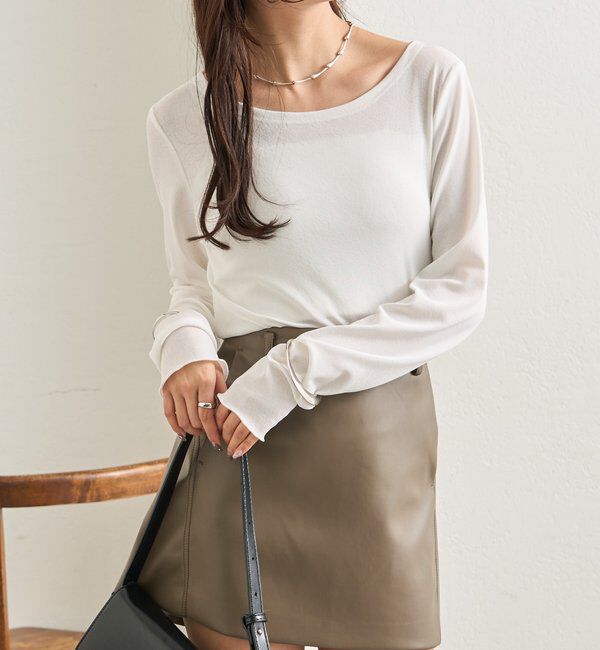  「裾ギャザーシアーロンＴ」|Tシャツ・カットソー|