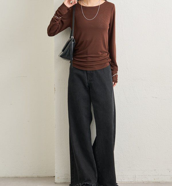  「裾ギャザーシアーロンＴ」|Tシャツ・カットソー|