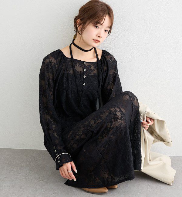  「フラワーレースロングワンピース」|ワンピース|