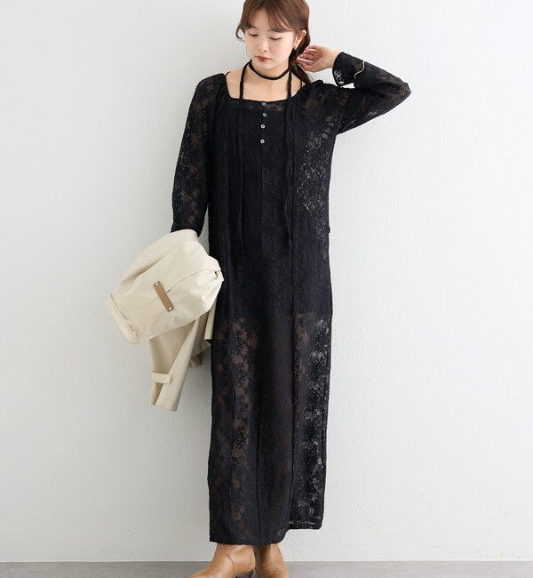  「フラワーレースロングワンピース」|ワンピース|