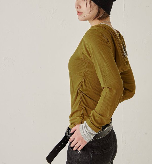  「【WEB限定】バイカラーヘンリーフーディ」|パーカー|